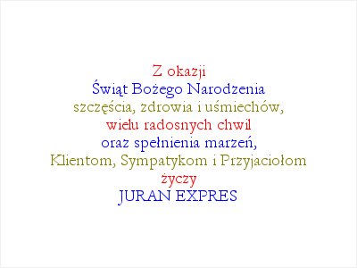 JURAN EXPRES - Życzenia - Wesołych Świąt Bożego Narodzenia